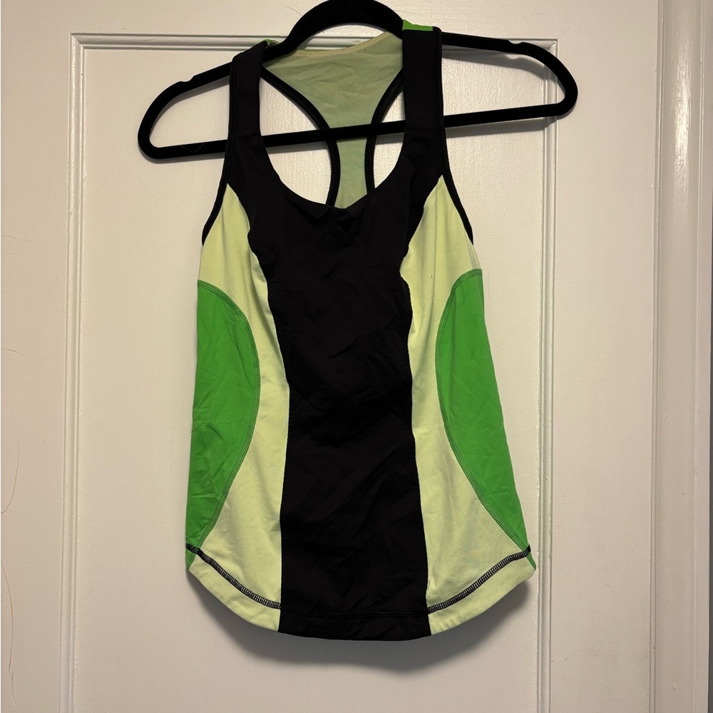 Lululemon Black and Green Tank Top